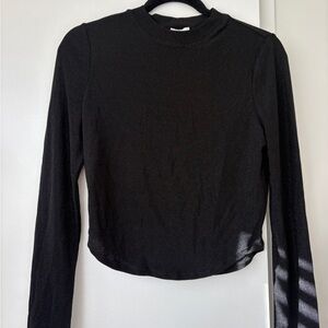 Sundays Black Long Sleeve Shimmer Top